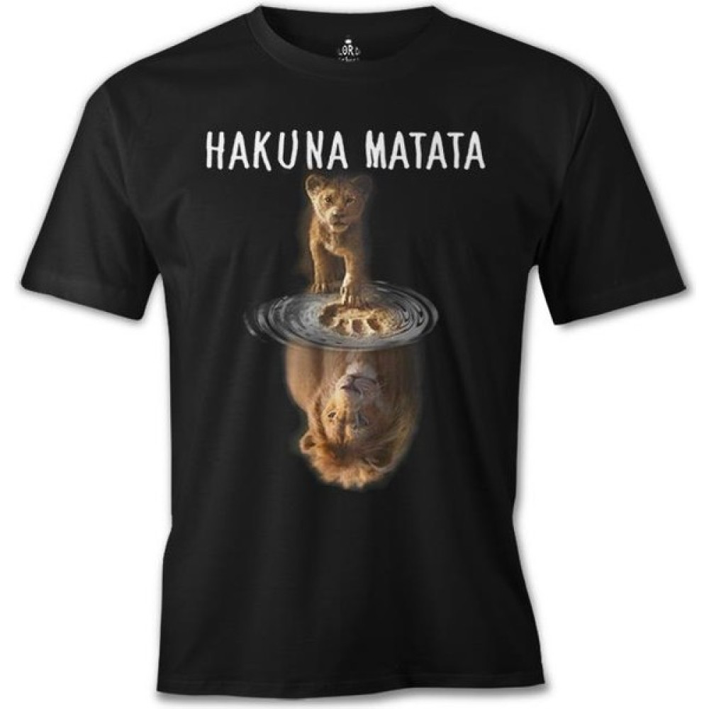 Llord T-Shirt T-Shirt Hakuna Matata - Aslan Siyah Erkek T-Shirt Erkek T-shirt Fiyatı