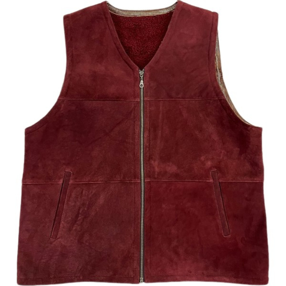 LN Leather Erkek Deri Yelek Içi Kürk-Dışı Süet Hakiki Deri Klasik Yelek Erkek Yelek Fiyatı