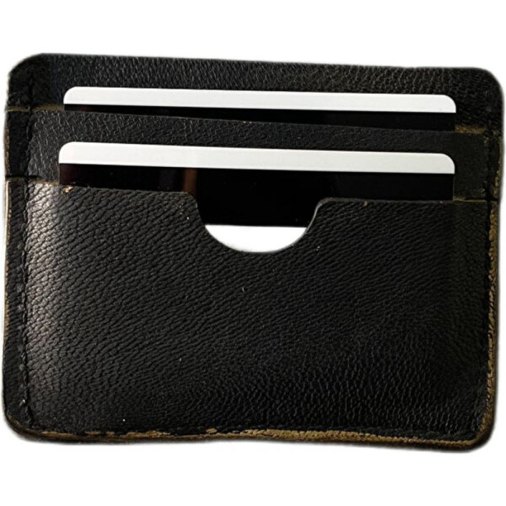 LN Leather Gerçek Deri Antik Siyah El Yapımı Deri Kartlık - Gerçek Deri Kartlık Erkek Kartlık Fiyatı