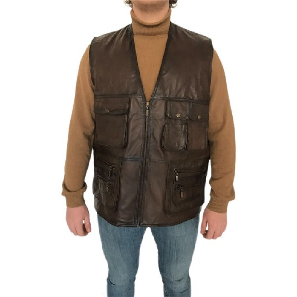 LN Leather Gerçek Deri Avcı Model Regular Fit Erkek Yeleği Erkek Yelek Fiyatı