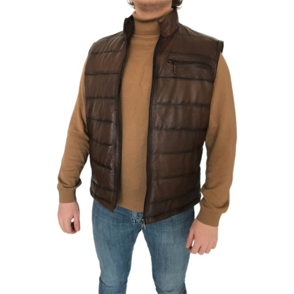 LN Leather Gerçek Deri Spor Kesim Özel Üretim Deri Yelek Erkek Yelek Fiyatı