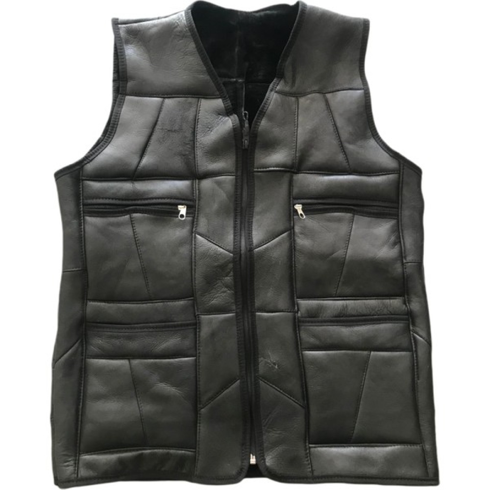 LN Leather Patch Workkürk Süetgerçek Deri Yelek - Siyah Erkekyeleği Erkek Yelek Fiyatı