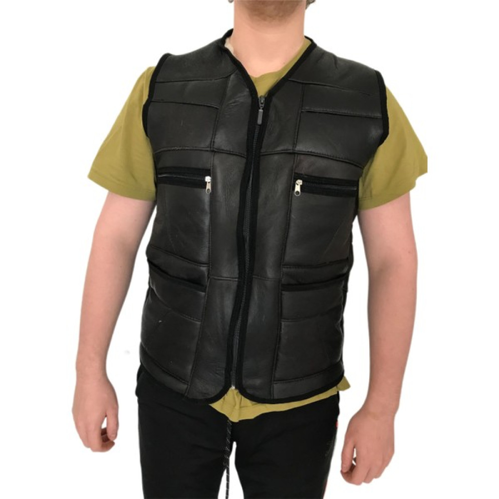 LN Leather Patchwork Içi Kürk-Dışı Süet Gerçek Deri Yelek Erkek Yelek Fiyatı