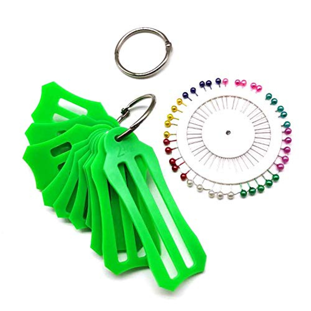 LNKA Sasher Tool Set Jelly Roll Sasher for Folding Fabric and Biasing Strips,10 Pcs Multi-Sizes 1/8",1/4",1/2",3/4",1",1-1/8",1-1/4"with Free 40 pcs Quilting Pins