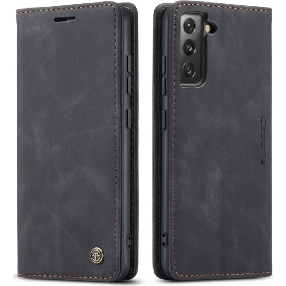 Lnobern Samsung Galaxy S22 (6,1 Inç) ile Uyumlu Buzlu Retro Buzlu Cüzdan Cep Telefonu Kickstand Kılıfı (Yurt Dışından) - Siyah - 2G Cep Telefonu Kılıfı Fiyatı