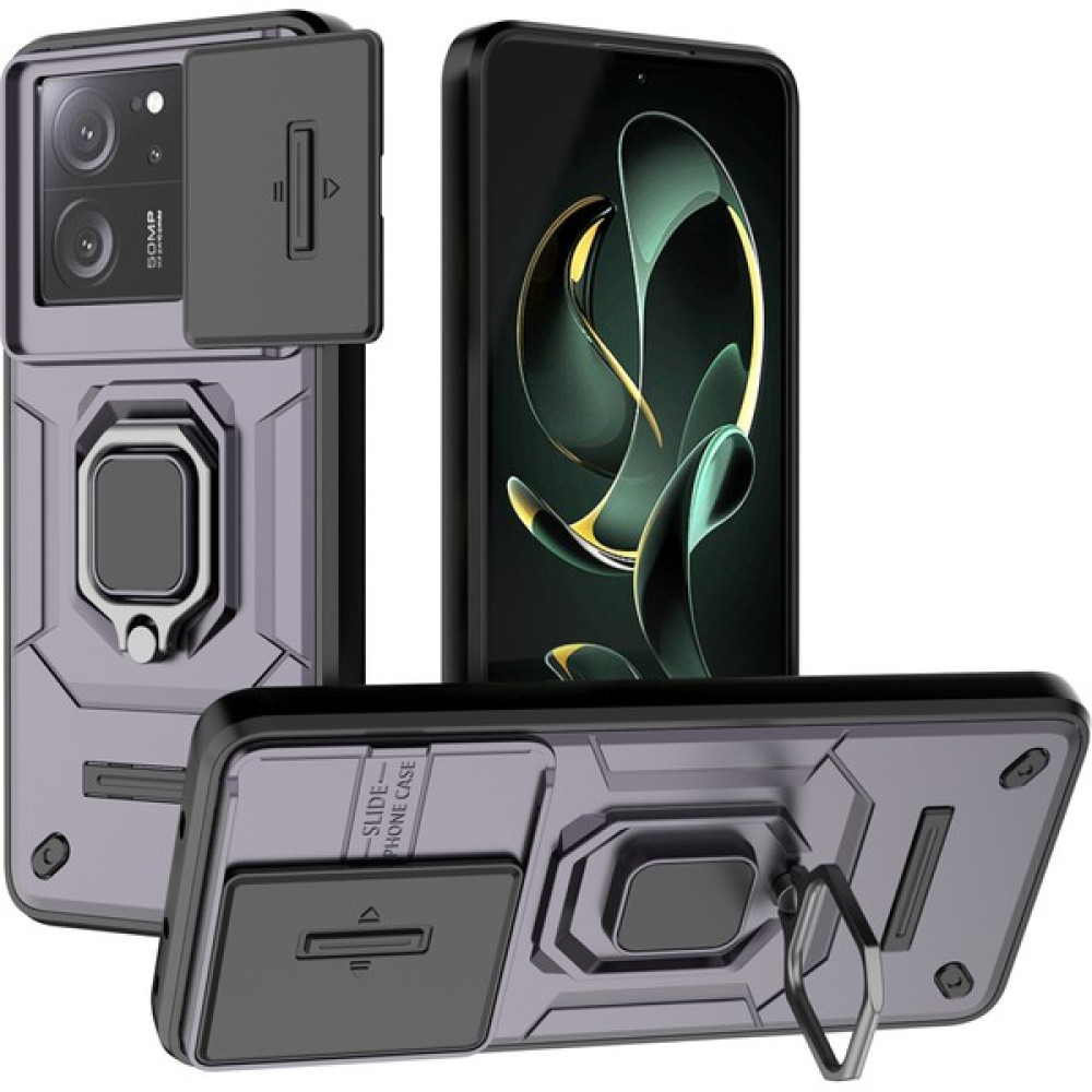 Lnobern Xiaomi 13T-13T Pro Için Telefon Kılıfı [düşmeye Karşı Koruma] Araba Manyetik Halka Tutuculu (Yurt Dışından) - Mor Cep Telefonu Kılıfı Fiyatı