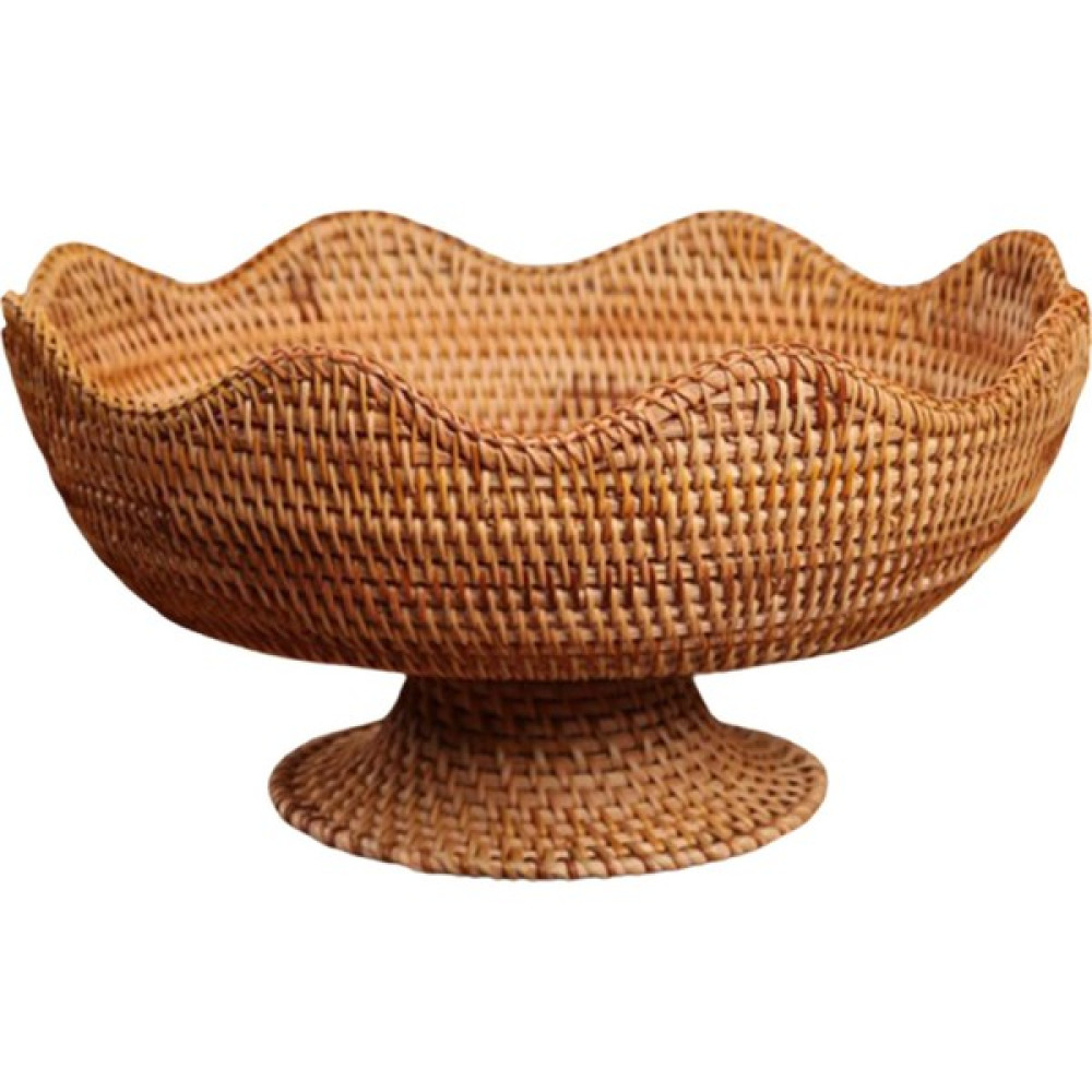 Lnshop Ayaklı Meyve Sepeti, Dokuma Meyve Sepeti, Sehpa Süsleri, Rattan Meyvelik, Büyük Boy (Yurt Dışından) Servis Tepsisi Fiyatı
