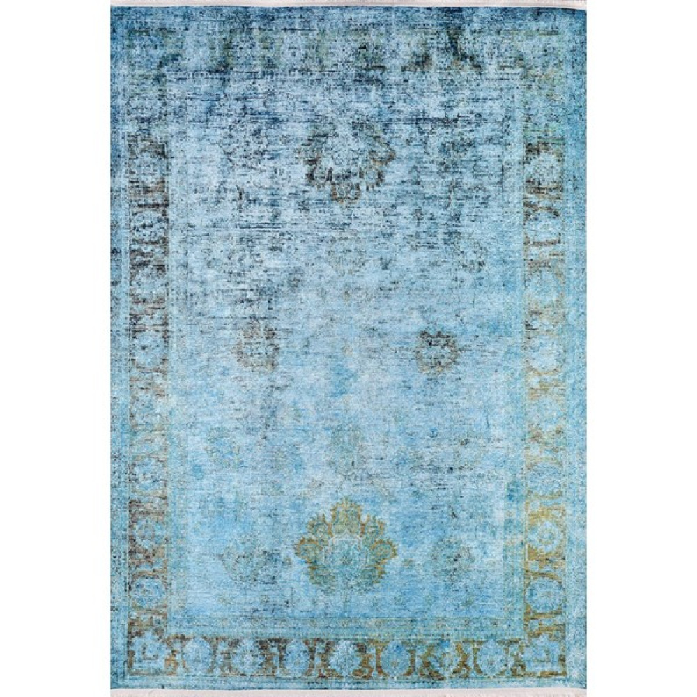 Lobnya Turkuaz Klasik Dijital Baskı Halı - 180 x 280 cm Salon Halısı Fiyatı