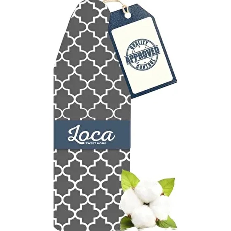 Loca Sweet Home %100 Pamuk 55x140 cm Yanmaz Yüzeyli 5 mm Süngerli Ütü Masası Kılıfı Amerika Deseni İle Konfor - Beyaz Diğer Fiyatı