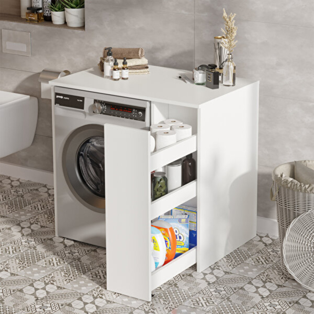 L'occi Concept Darell Çamaşır Makinesi Dolabı Çekmeceli Beyaz Dl1-W Banyo Dolabı / Mobilyası Fiyatı