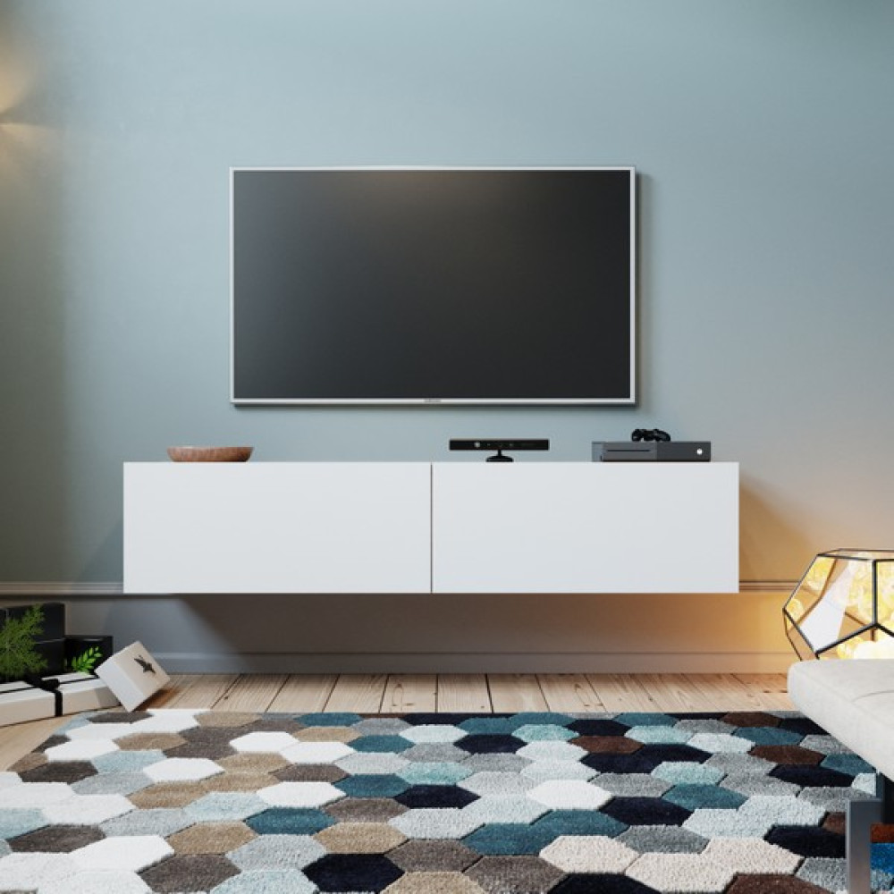L'occi Concept Delphin 140 cm Kapaklı Tv Ünitesi DLP10-AW Çam-Beyaz Tv Ünitesi / Sehpası Fiyatı