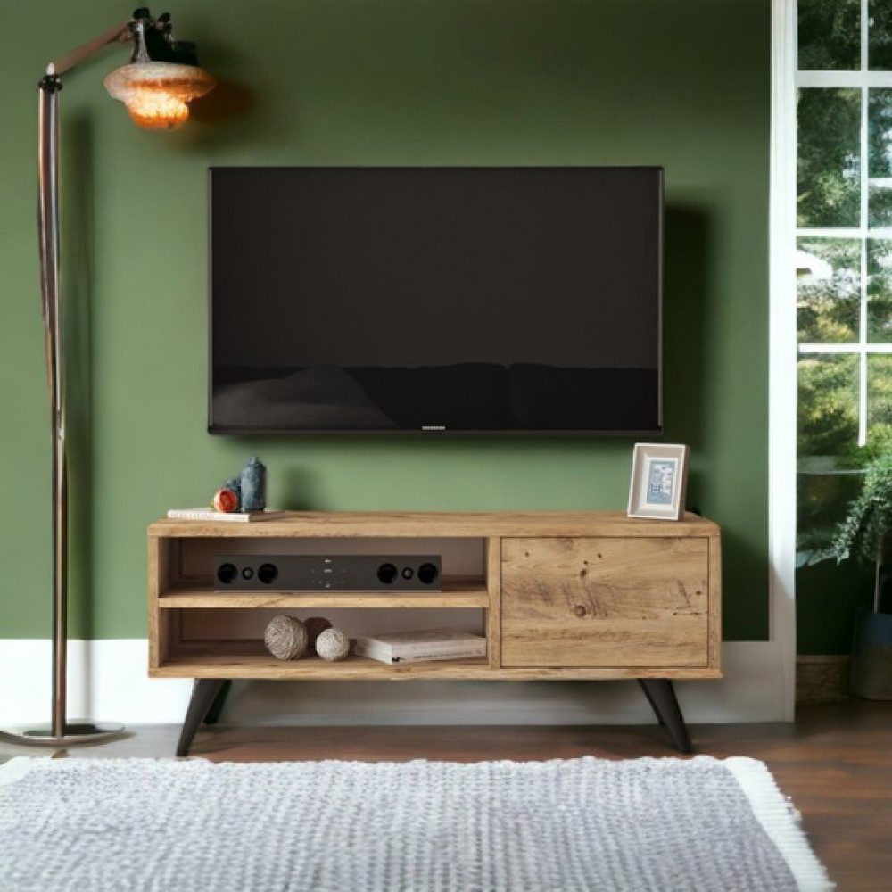 L'occi Concept Diamond 110 cm Tv Ünitesi Tv Sehpası Ahşap Ayaklı Raflı Kapaklı Çam DA1-A Tv Ünitesi / Sehpası Fiyatı