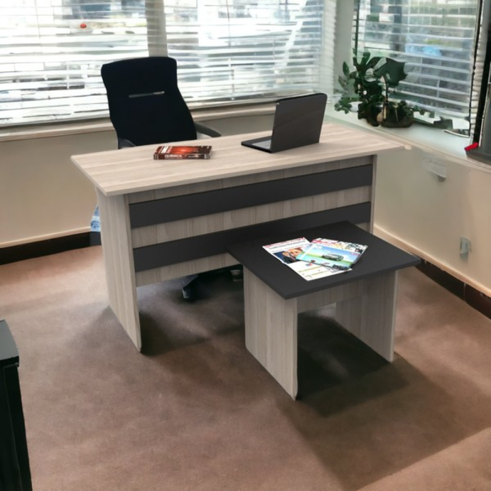 L'occi Concept Diego Ab Ofis Masa Sehpa 2'li Büro Masa Takımı Meşe-Siyah Ofis Çalışma Masası Fiyatı