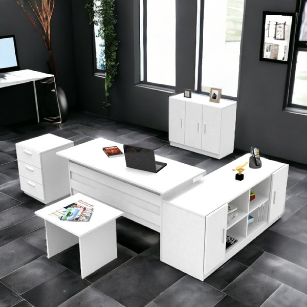 L'occi Concept Diego Abcef 5'li Ofis Büro Masa Takımı Beyaz Ofis Çalışma Masası Fiyatı