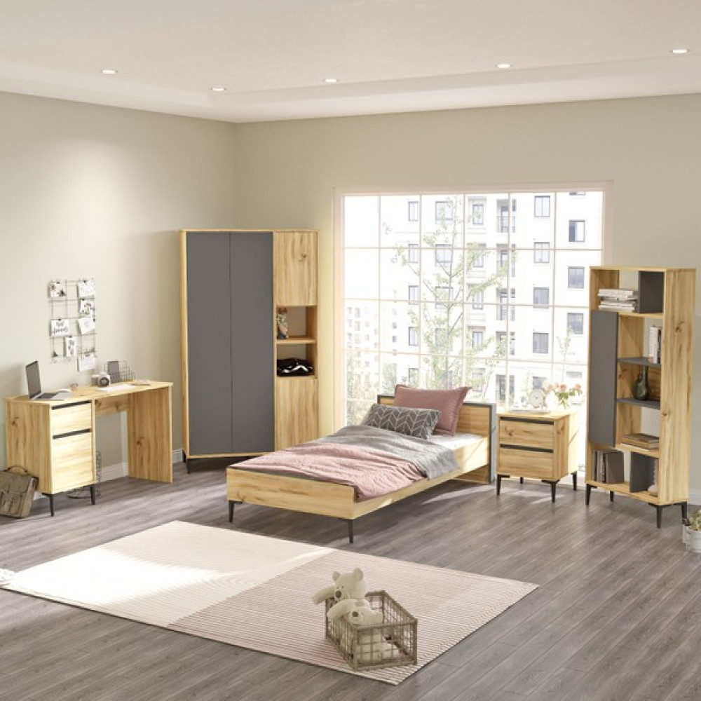 L'occi Concept Eldon 5 'li Genç Odası Takımı Keçe-Antrasit EL18-KA Genç Odası Takımı / Seti Fiyatı