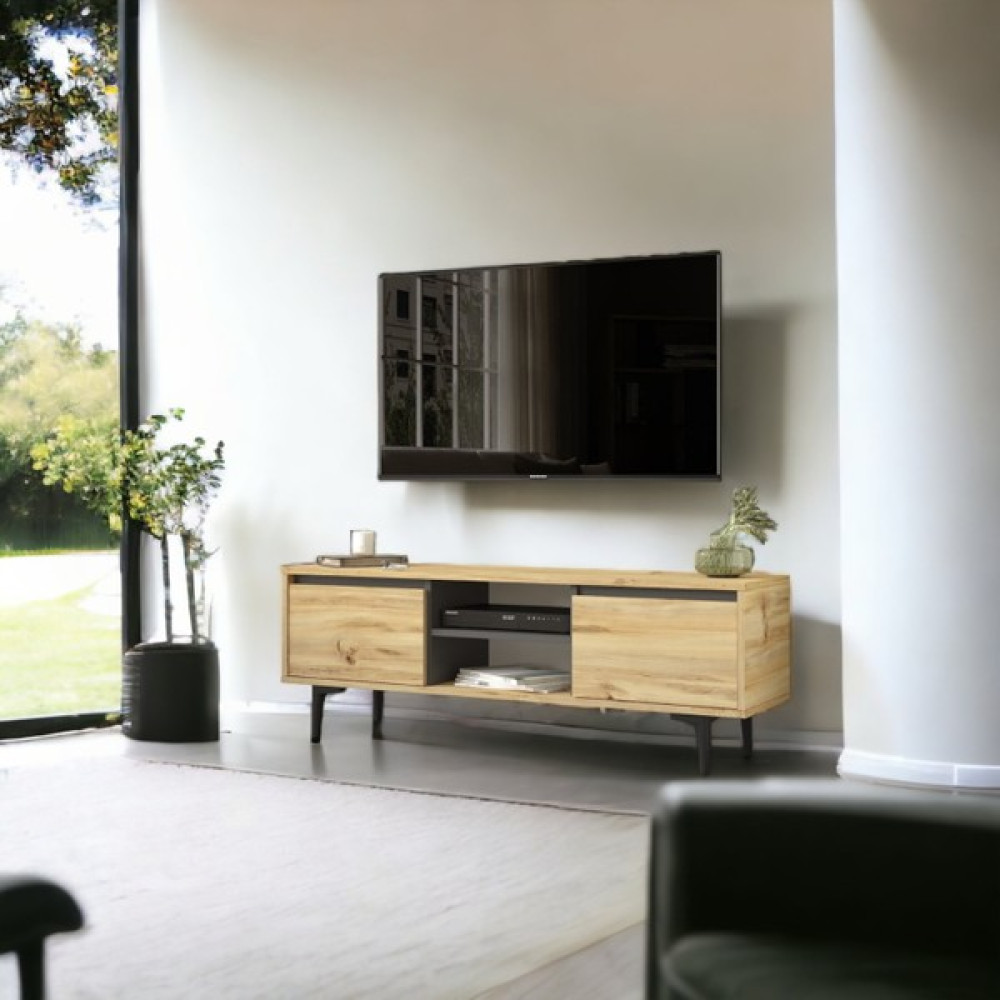 L'occi Concept Eldon Tv Ünitesi Tv Sehpası Raflı Kapaklı 140cm Keçe-antrasit EL1-ka Tv Ünitesi / Sehpası Fiyatı