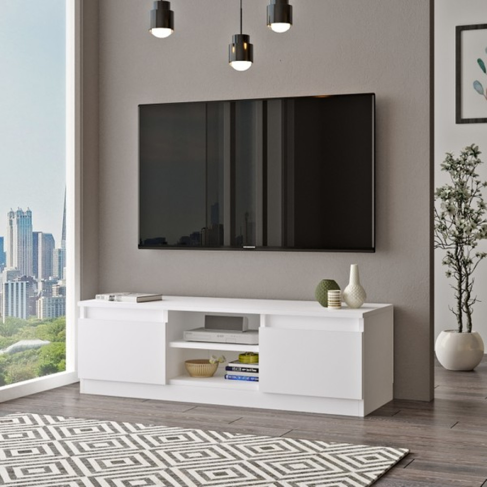 L'occi Concept Holiday 120 cm Raflı Kapaklı Tv Ünitesi Sehpası 120cm Beyaz HL1-W Tv Ünitesi / Sehpası Fiyatı
