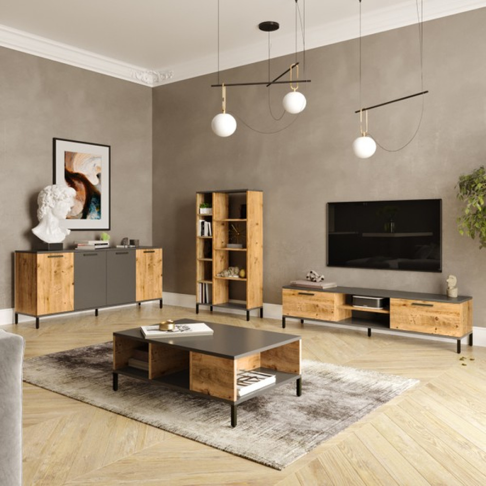 L'occi Concept Joseph Tv Ünitesi Orta Sehpa Konsol Kitaplık 4'Lü Set Çam JZ6-AA Tv Ünitesi / Sehpası Fiyatı
