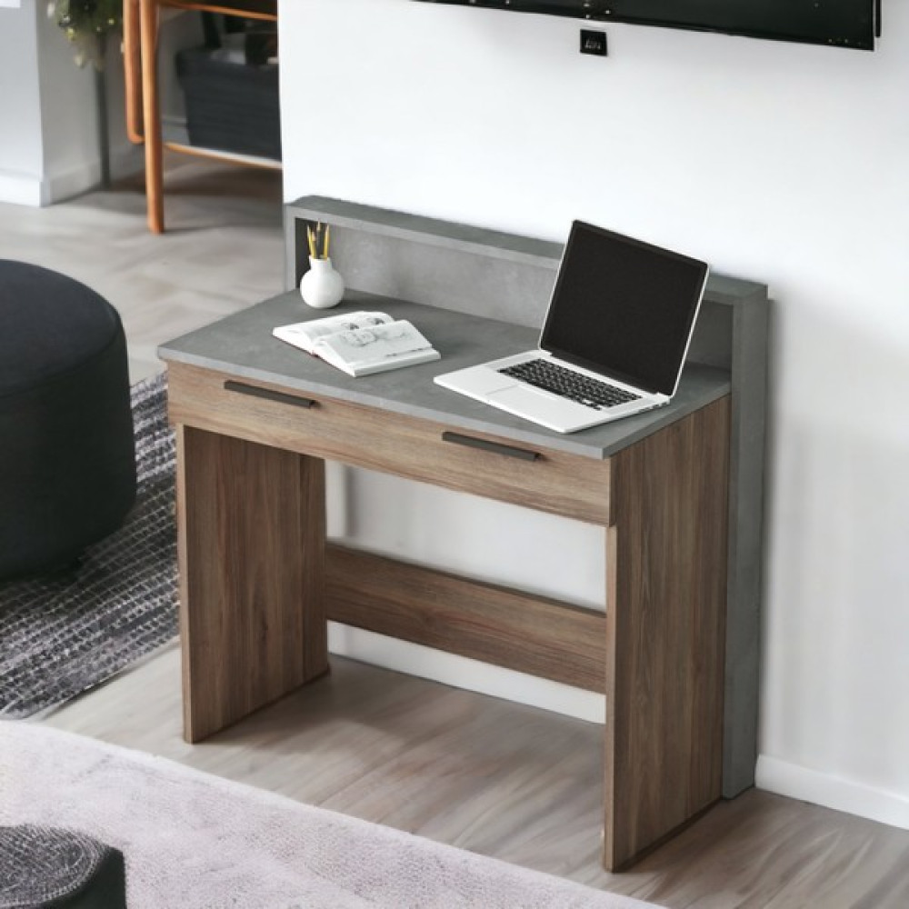 L'occi Concept Lowell 94 cm Genç Çalışma Masası Bilgisayar Laptop Kahve-Beton LO7-CG - Y: 90 cm D: 43 cm G: 93 cm - Antrasit Çalışma Masası Fiyatı