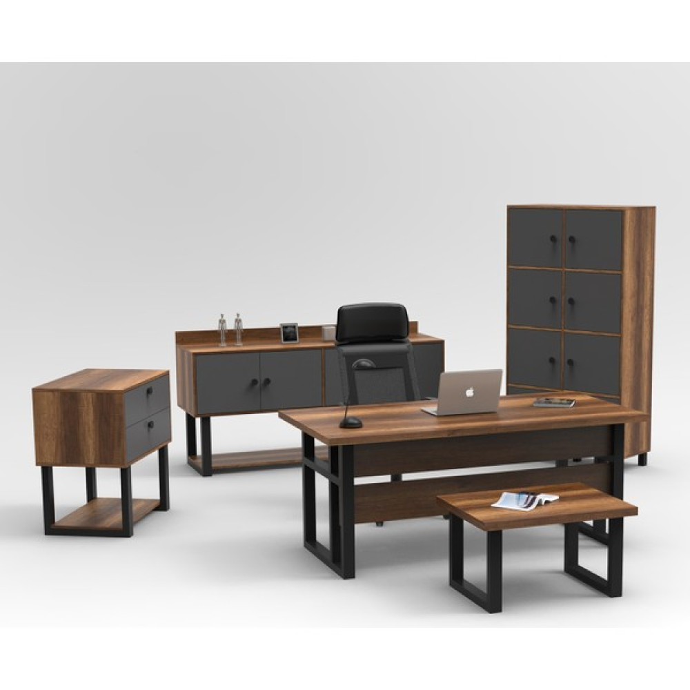 L'occi Concept March ABCDF Metal Ofis Masa Sehpa Keson Konsol Klasör Dolabı Büro Masa Takımı Barok - Ahşap - 180 x 90 cm Çalışma Masası Fiyatı