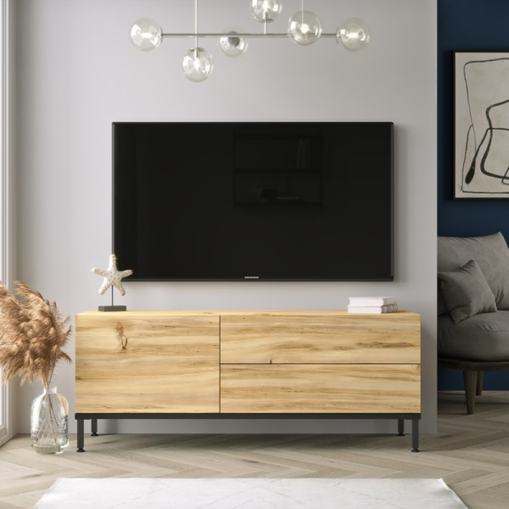 L'occi Concept Owen120 cm Kapaklı Tv Ünitesi Sehpası Metal Ayaklı Keçe-Siyah OW5-KL - Siyah Tv Ünitesi / Sehpası Fiyatı