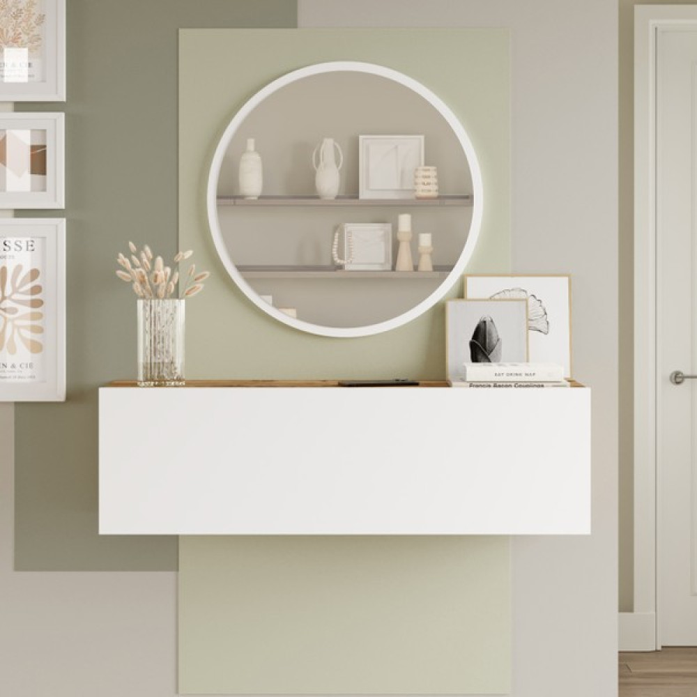 L'occi Concept Simon 60 cm Aynalı Dresuar Antre Hol Sı2-Aw Çam-Beyaz Dresuar / Makyaj Masası Fiyatı