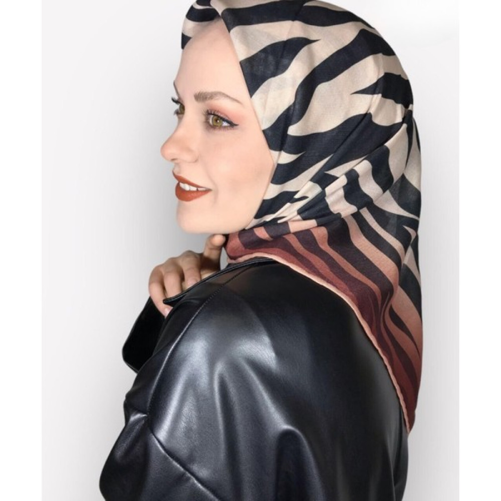 Locella Soft Pamuk Siyah Zebra Desen Kadın Eşarp Eşarp Fiyatı