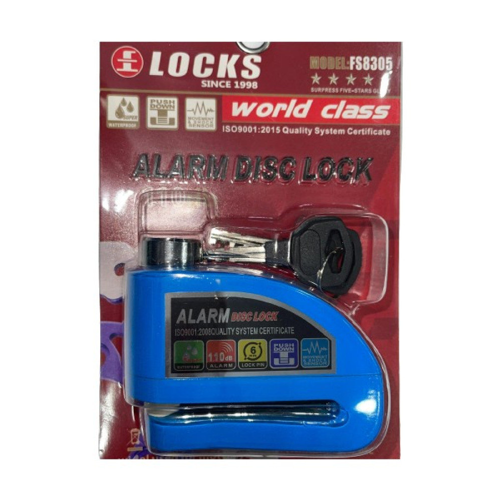 Locks Alarmlı Motosiklet Disk Kilidi Alarm (Mavi) FS8305 Motorsiklet için Diğer Aksesuarlar Fiyatı