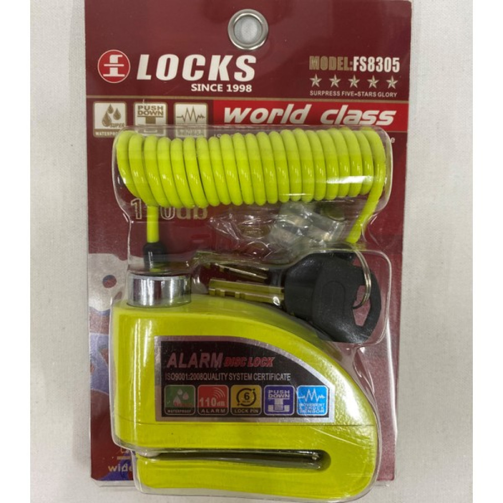 Locks Disk Kilidi Sarı Alarmlı Hatırlatma Kablolu Motorsiklet Kilidi & Alarmı Fiyatı