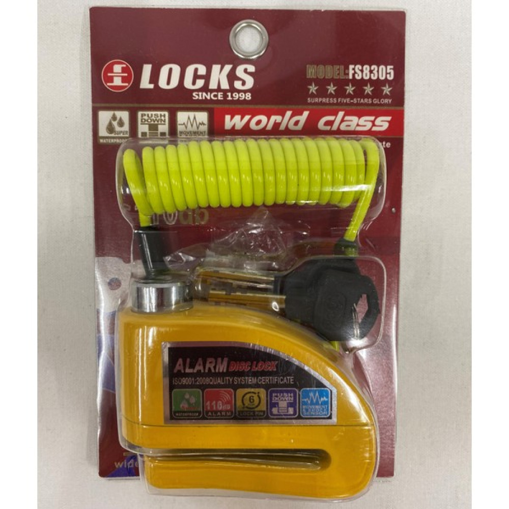 Locks Disk Kilidi Turuncu Alarmlı Hatırlatma Kablolu Motorsiklet Kilidi & Alarmı Fiyatı