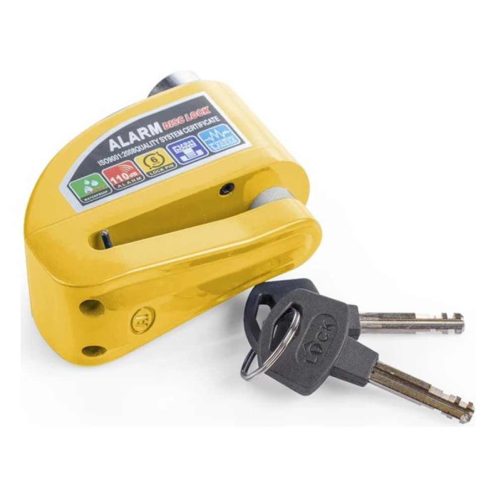 Locks Motosiklet Alarmlı Disk Kilidi 110DB - Sarı Motorsiklet Kilidi & Alarmı Fiyatı