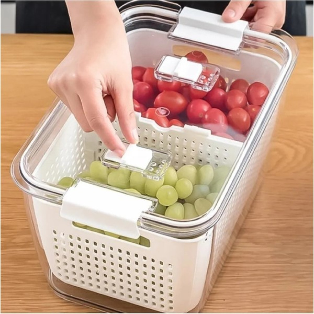 Loftina Süzgeçli Bölmeli Klimalı Buzdolabı Organizer ve Saklama Kabı Beyaz 2,5 Lt Saklama Kapları Fiyatı