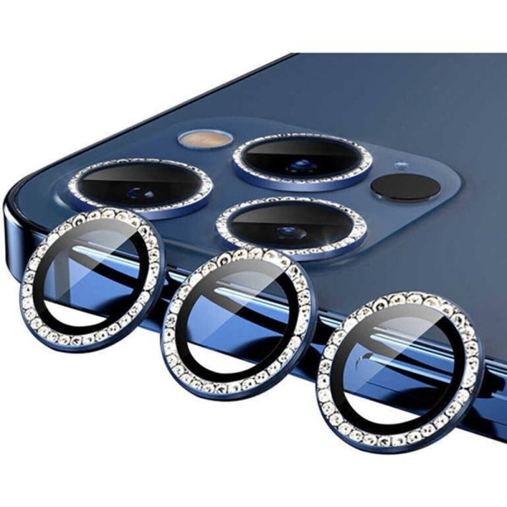 Logis Apple iPhone 12 Pro Max Taşlı Kamera Lens Koruma Camı 3'lü - Mavi Cep Telefonu Ekran Koruyucusu Fiyatı