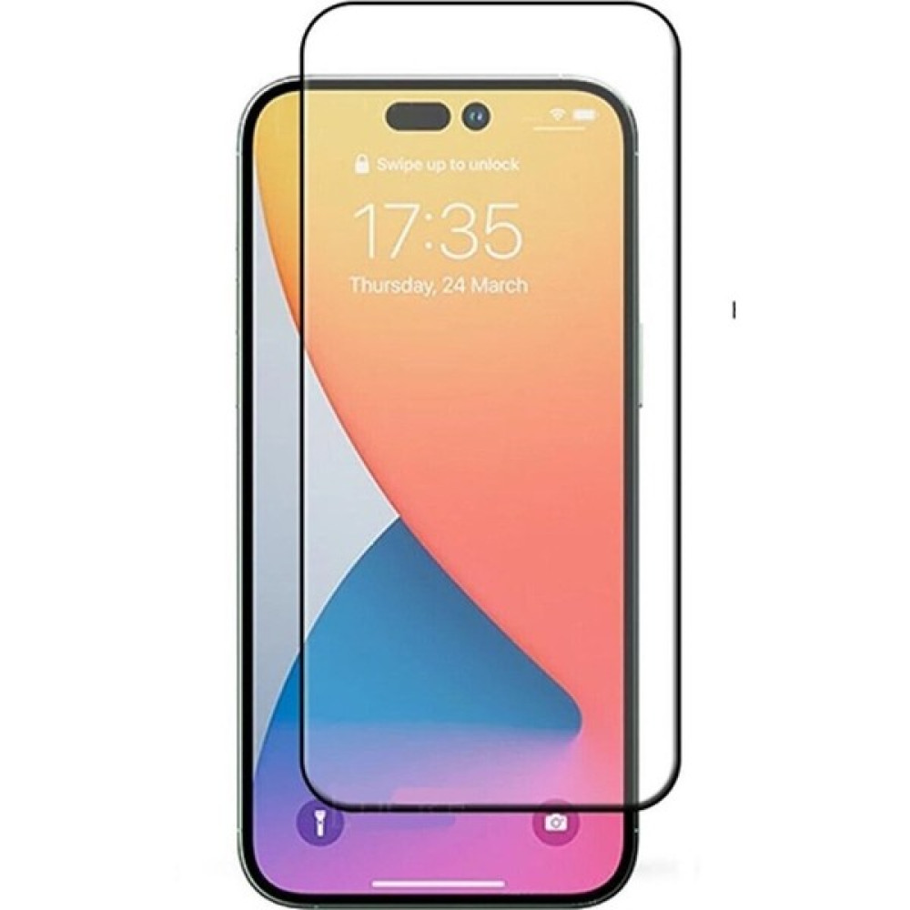 Logis Apple iPhone 14 Pro Uyumlu Tam Kaplayan 5d Ekran Koruyucu Cam Black Logis - Şeffaf Cep Telefonu Ekran Koruyucusu Fiyatı