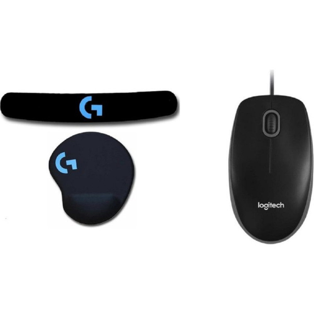 Logitech B100 Optik Mouse Parcbeny Oval Bileklikli Mouse Pad+Logitech Bilek Destekli Profesyonel 70 cm Klavye Altlık Bileklik Pad Mini Ofis Ev ve D... Mouse Pad Fiyatı