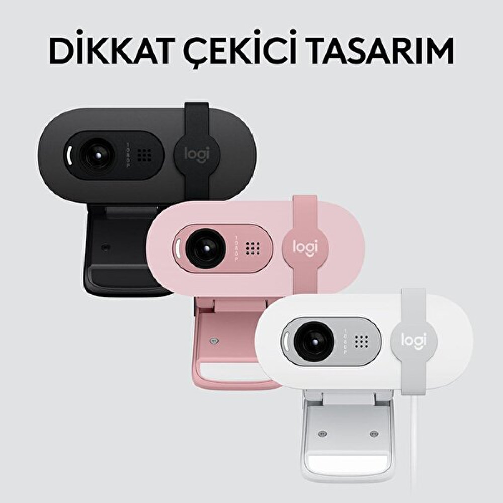 Logitech Brio 100 Full Hd Pudra Pembe Webcam Web Kameraları Fiyatı