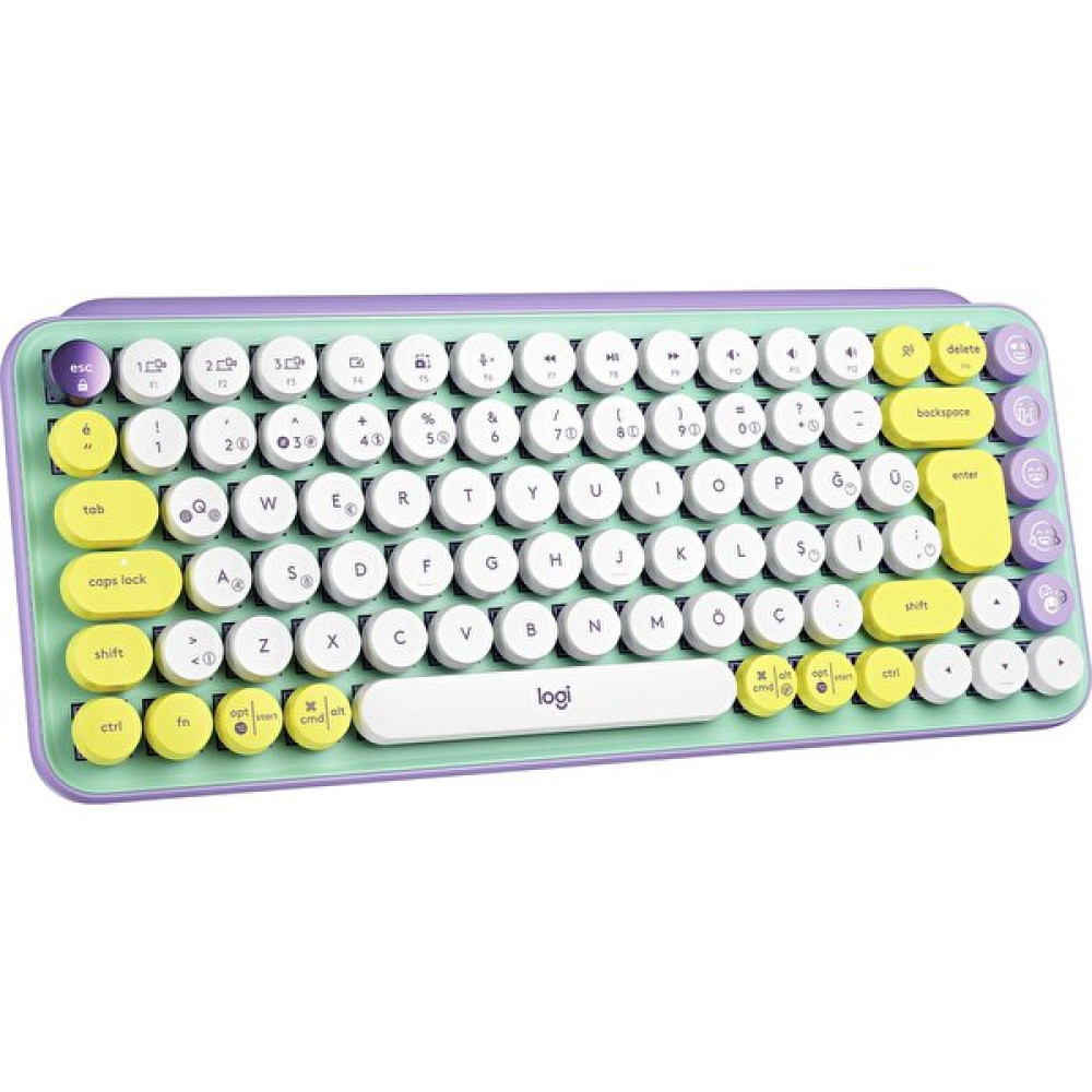 Logitech Pop Keys Daydream Özelleştirilebilir Emoji Tuşlu Mekanik Mint & Lila Kablosuz Klavye Kablosuz Klavye Fiyatı