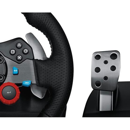 Logitech Siyah PS4/PS3/PC/Mac - UK Fiş G 29 Driving Force Oyun Yarış Bisikleti İki Motor Force Feedback 900° Direksiyon Alanı Deri Direksiyon Ayarlanabilir Pasanmaz Çelik Zemin Pedalı