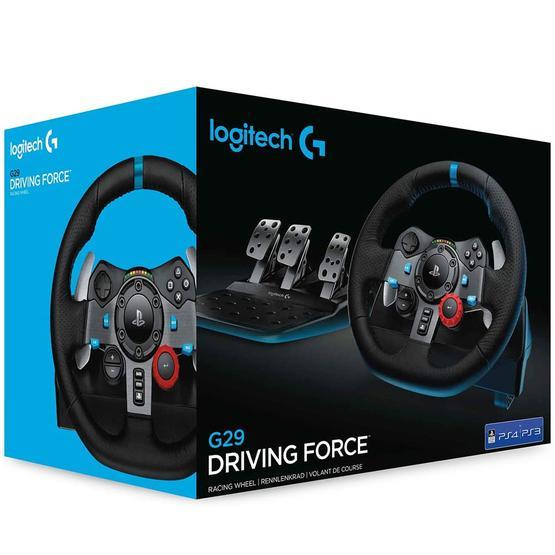 Logitech Siyah PS4/PS3/PC/Mac - UK Fiş G 29 Driving Force Oyun Yarış Bisikleti İki Motor Force Feedback 900° Direksiyon Alanı Deri Direksiyon Ayarlanabilir Pasanmaz Çelik Zemin Pedalı
