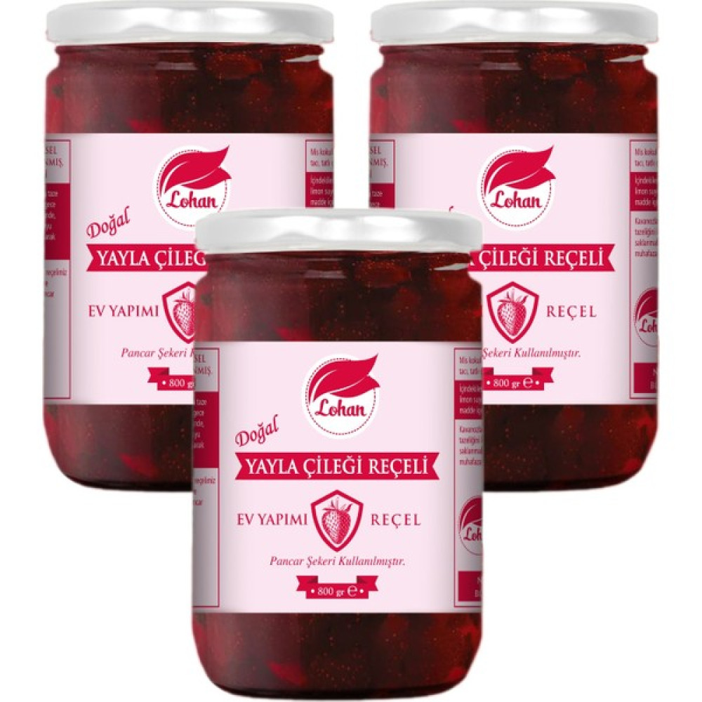Lohan Geleneksel Yayla Çilek Reçeli 3 x 800 gr - 2,4 kg Oto Boyaları Fiyatı