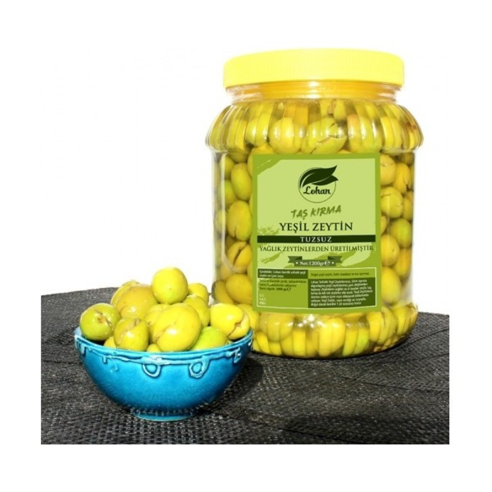 Lohan Taş Kırma Tuzsuz Yeşil Zeytin, Acı Suyunda, Net 1.2 kg - 1,2 kg Diğer Fiyatı