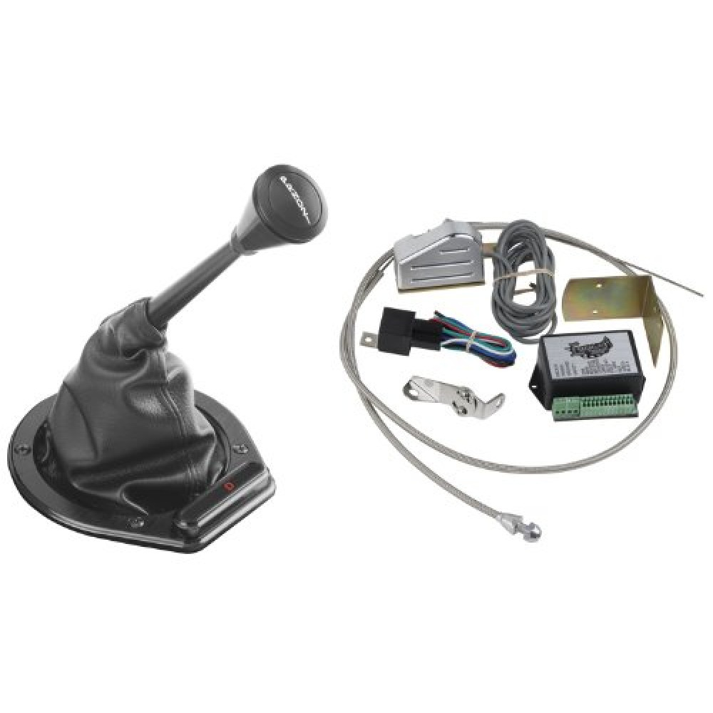 Lokar XCINB-1747 Black Cable Operated Horizontal Round LED Boot Indicator with Boot Kit for GM 350 Transmission