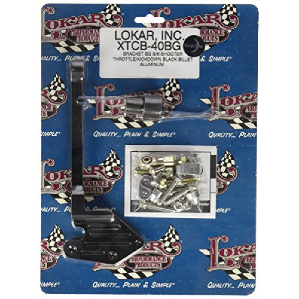 Lokar XTCB-40BG Black Finish Billet Aluminum Barry Grant Six Shooter Kickdown Bracket/Throttle