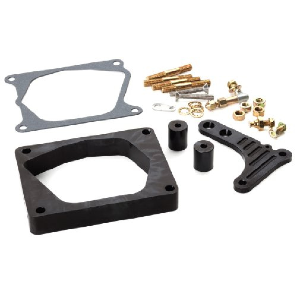 Lokar XTCB-40EDC Black Finish Spacer/Cruise/Kickdown Bracket Kit with Stainless Steel Springs for Edelbrock Pro-Flo Fuel Injection
