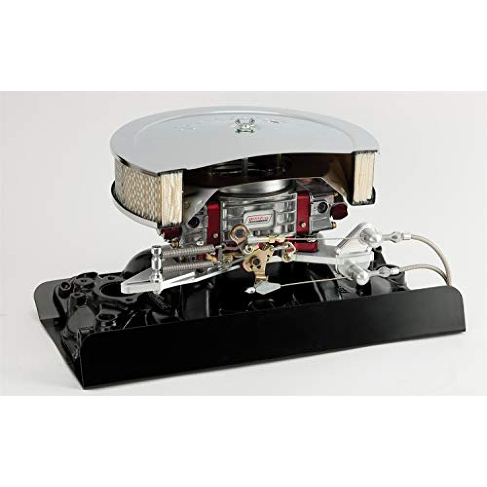 Lokar XTCB-4150 Midnight Series Black Finish Throttle Bracket/Kickdown Plate (Holley Style Carb with Return Kit)