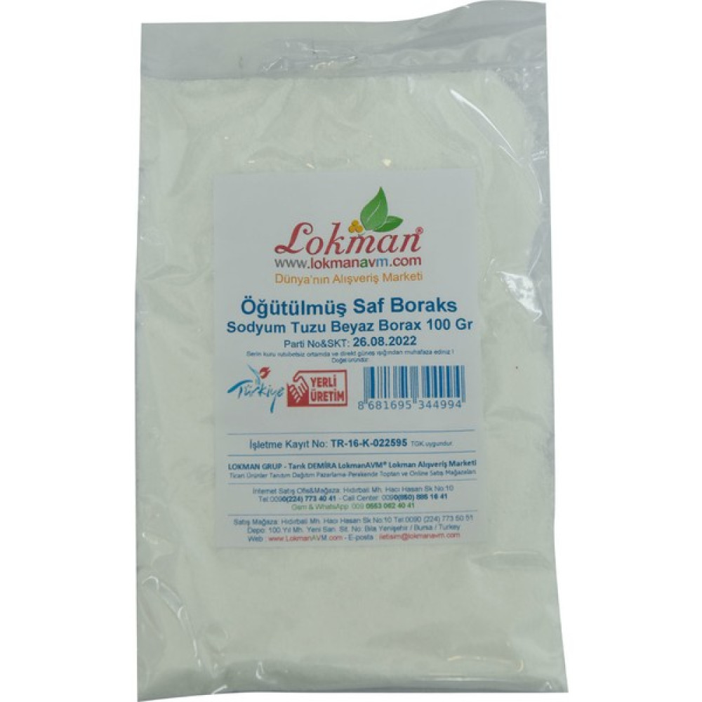 Lokman Öğütülmüş Saf Boraks Sodyum Tuzu Beyaz Borax 100 gr Nalburiye & Hırdavat Fiyatı