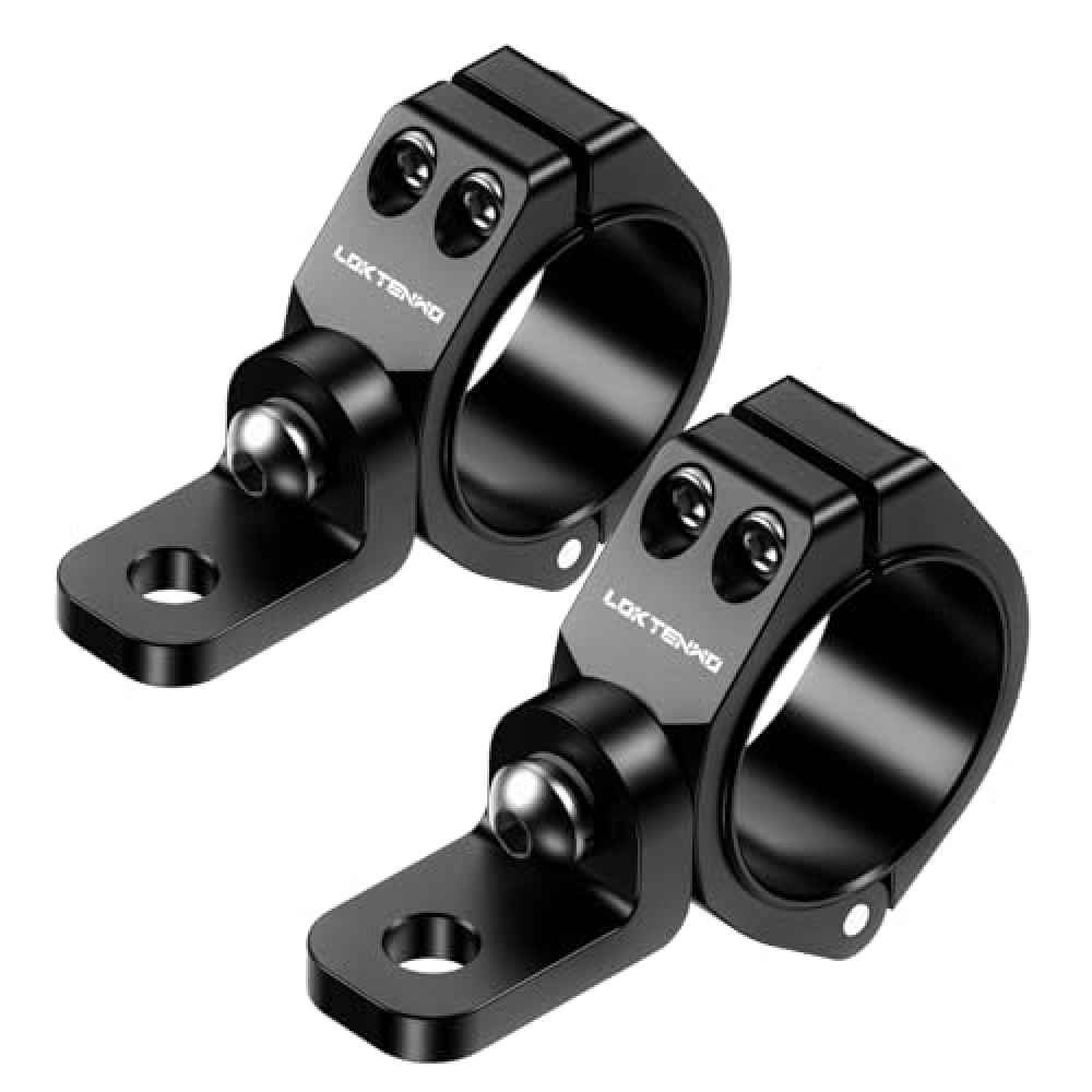 LOKTENWO Thicken UTV LED Light Bar Mounts 2PCS, Heavy Duty CNC Aluminum 360° Adjustable Whip Light Mount Light bar Mounting Bracket, Fit 1.5''/1.75''/1.85''/2''/2.1'' Roll Cage