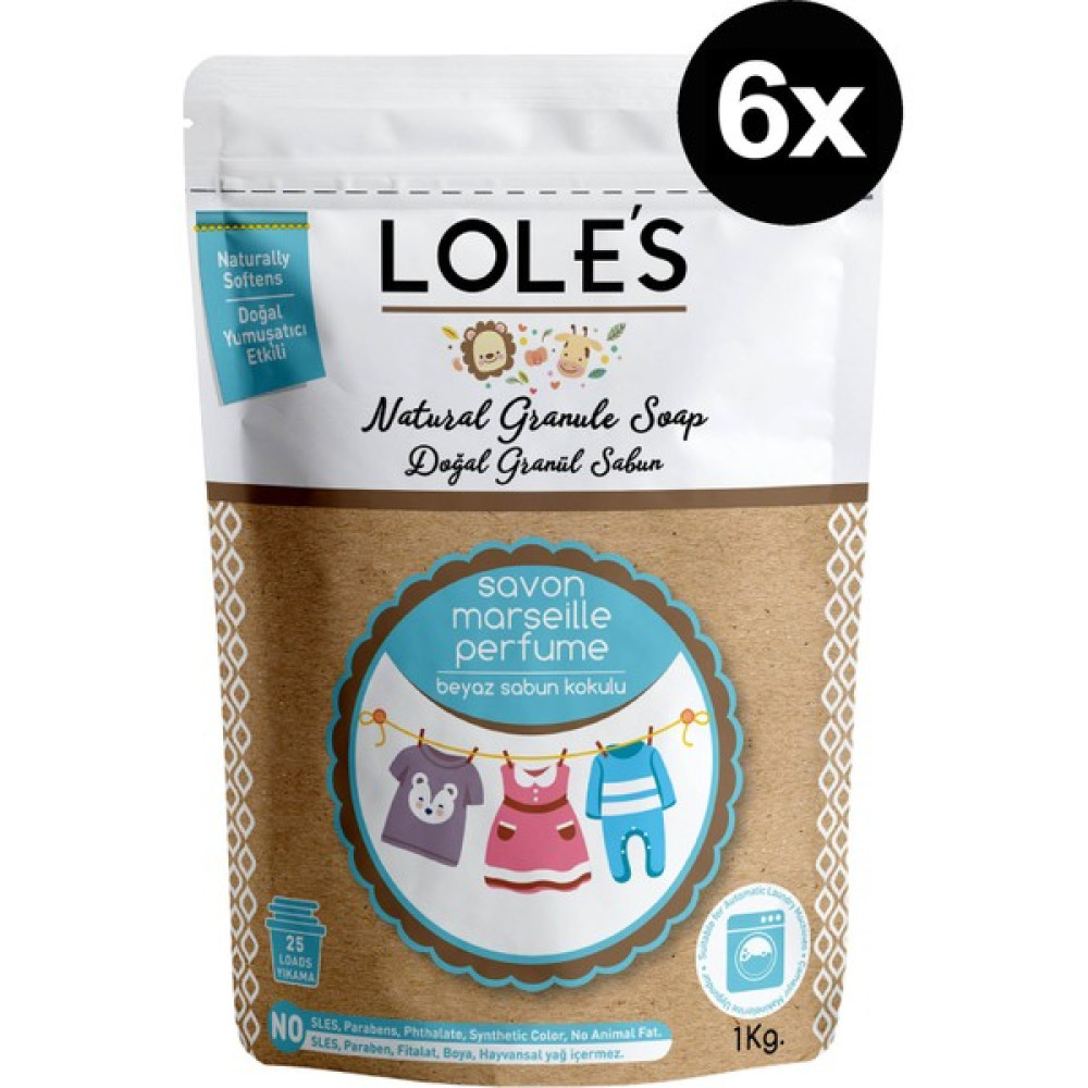 Lole's Doğal Granül Matik Beyaz Sabun Kokulu 6x1 kg - 6 kg Çamaşır Deterjanı Fiyatı