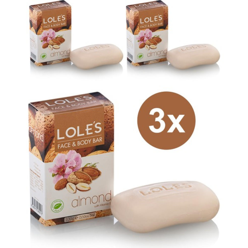 Lole's Premium Bitkisel Badem Sabunu 3 x 100 gr Sabunlar Fiyatı