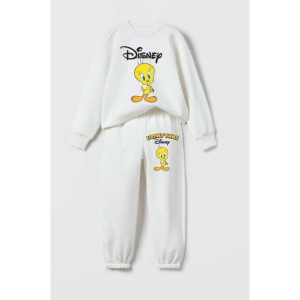 Lolli Boom Kids Kız Çocuk Sevimli Kuş Tweety Eşofman Takımı Sweatshirt - Eşofman Altı Alt Üst Takım Kız Çocuk Eşofman Fiyatı